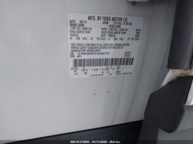 1FM5K8D87FGA60772 Ford EXPLORER XLT