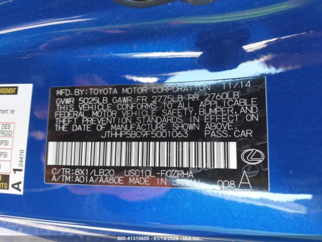 JTHHP5BC9F5001063 Lexus Rc F Base (a8)