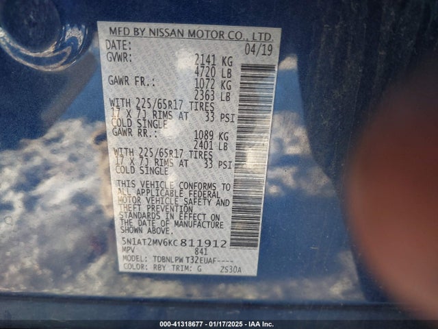 Nissan Rogue 2019 5N1AT2MV6KC811912 Image 9
