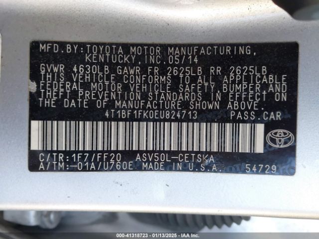 4T1BF1FK0EU824713 Toyota CAMRY SE
