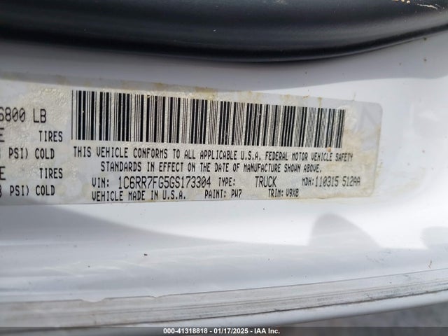 1C6RR7FG5GS173304 RAM 1500 Tradesman