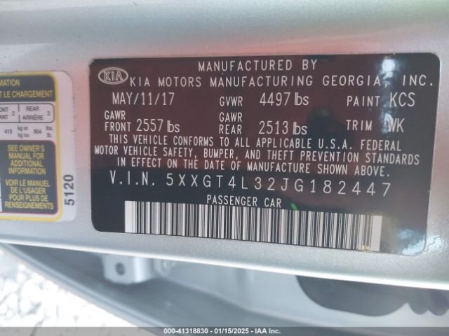 5XXGT4L32JG182447 KIA Optima Lx