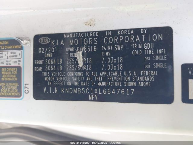 KNDMB5C1XL6647617 KIA SEDONA EX