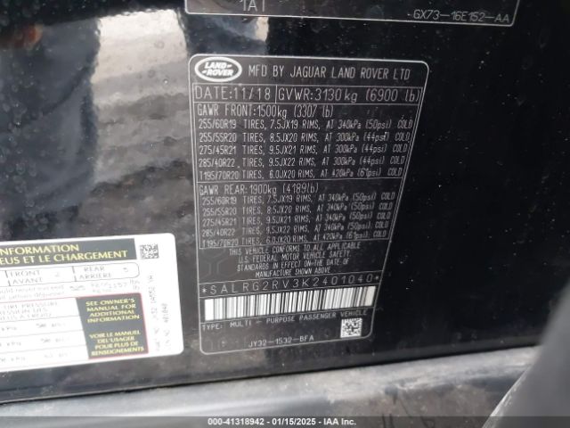 2019 LAND ROVER DISCOVERY SALRG2RV3K2401040 Photo 8