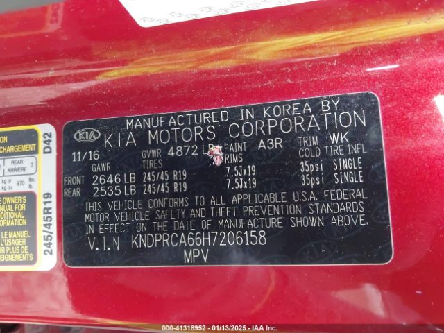 KNDPRCA66H7206158 KIA Sportage Sx Turbo
