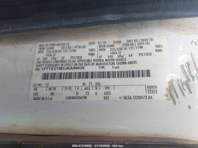 1FTYE2YM3JKA96638 Ford Transit-150
