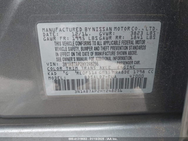 Nissan SENTRA SV 2017 3N1AB7AP2HY248256 Image 9