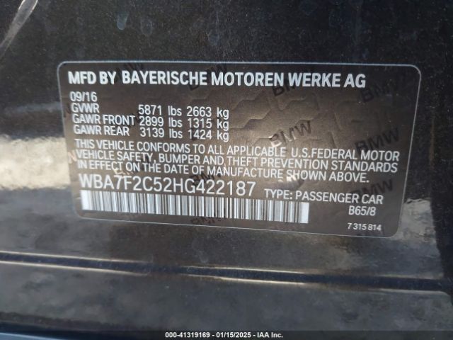 2017 BMW 7 SERIES WBA7F2C52HG422187 Photo 8