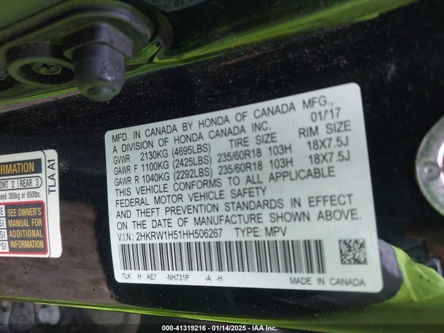 2HKRW1H51HH506267 Honda CR-V EX