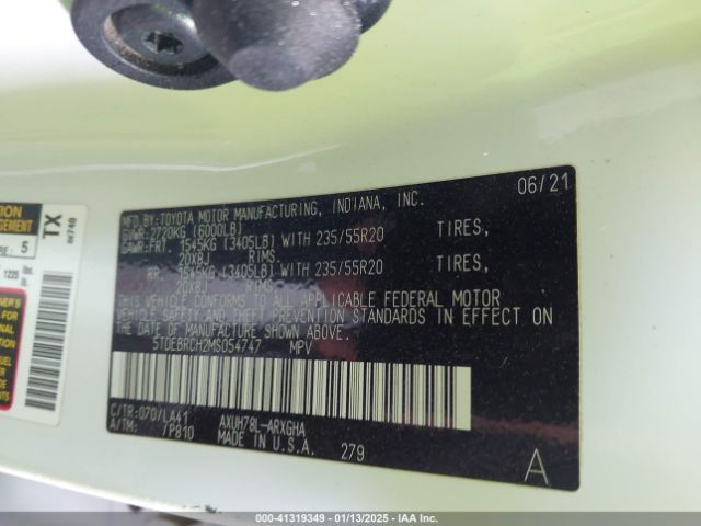 5TDEBRCH2MS054747 Toyota Highlander Hybrid Platinum
