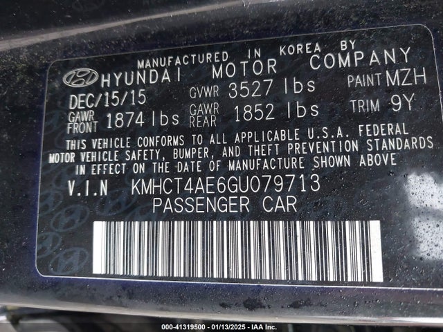 Hyundai ACCENT SE 2016 KMHCT4AE6GU079713 Image 9