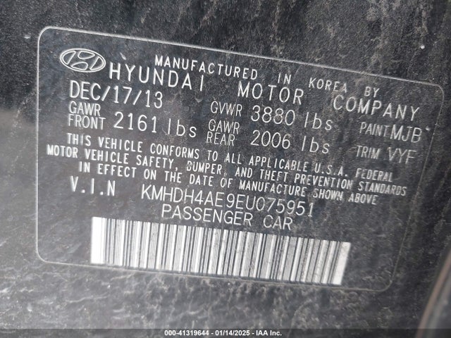 Hyundai ELANTRA SE 2014 KMHDH4AE9EU075951 Image 9