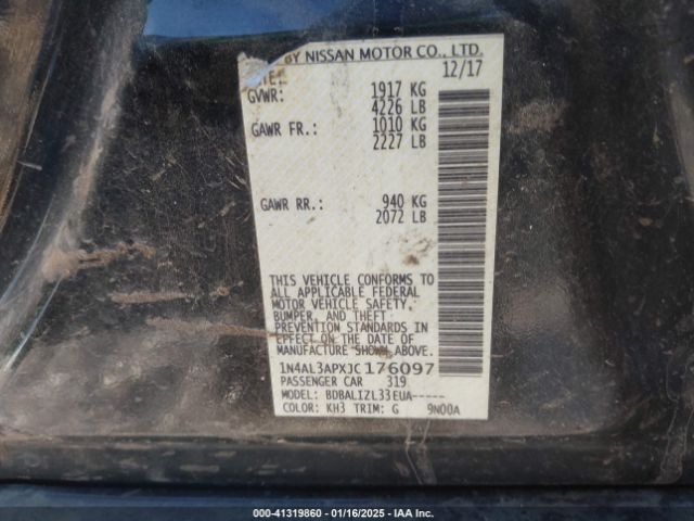 1N4AL3APXJC176097 Nissan Altima 2.5 Sv