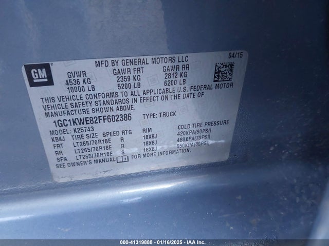 1GC1KWE82FF602386 Chevrolet Silverado 2500hd Ltz