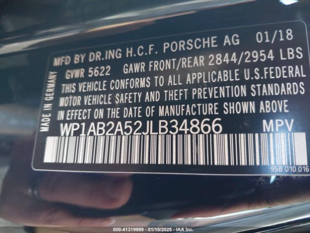 WP1AB2A52JLB34866 Porsche MACAN S