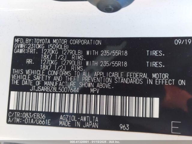 JTJSARBZ8L5007644 Lexus Nx 300 F Sport