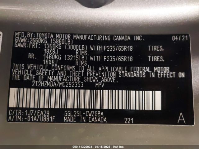 2T2HZMDA7MC292353 Lexus RX 350