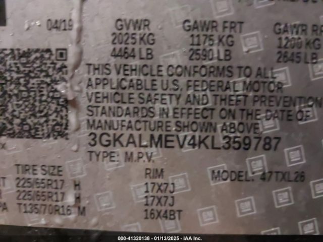 3GKALMEV4KL359787 GMC lyx - direct injection, vvt, fgt, turbo, alum, gen 1