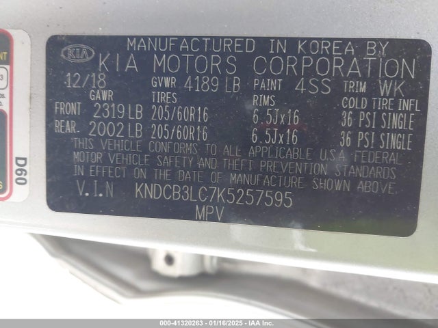 KIA NIRO LX 2019 KNDCB3LC7K5257595 Image 9