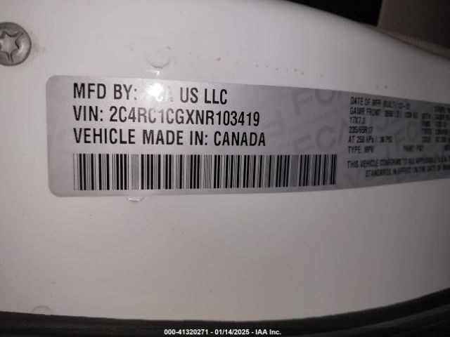2C4RC1CGXNR103419 Chrysler Voyager Lx
