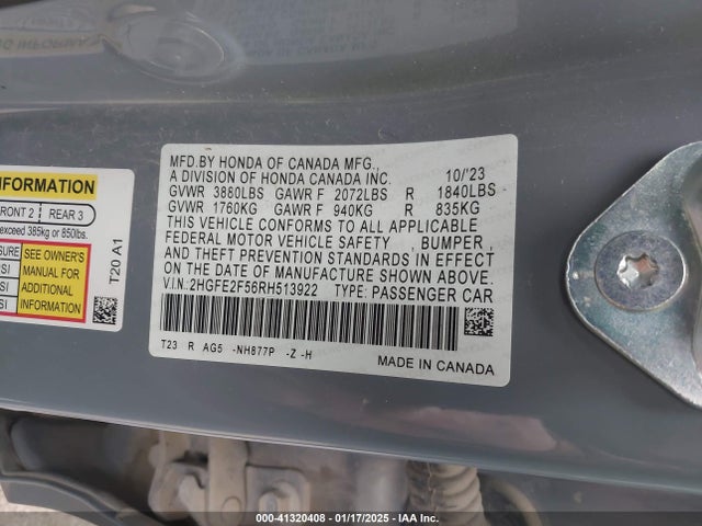 Honda Civic Sport 2024 2HGFE2F56RH513922 Image 9