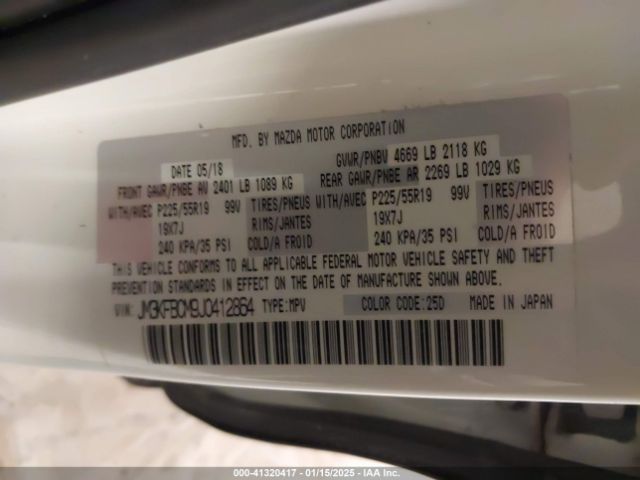 JM3KFBCM9J0412864 Mazda Cx-5 Touring