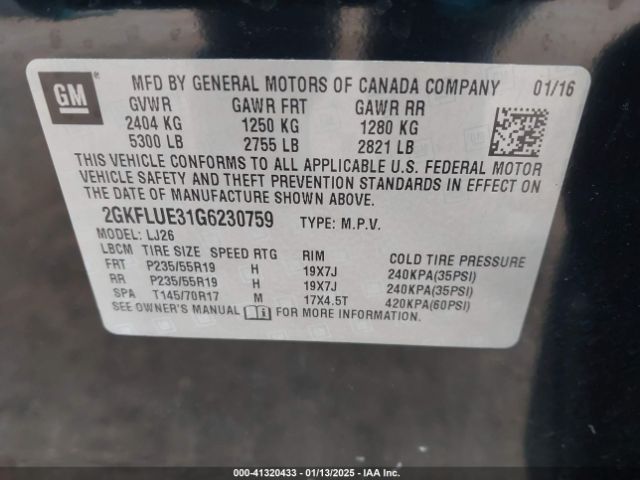 2GKFLUE31G6230759 GMC Terrain Slt