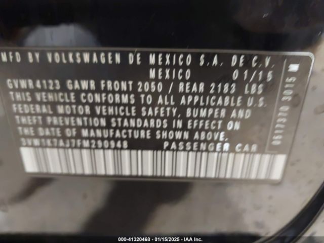 3VW1K7AJ7FM290948 Volkswagen Jetta 2.0l S