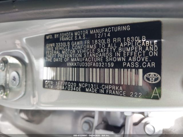 VNKKTUD30FA032159 Toyota YARIS L