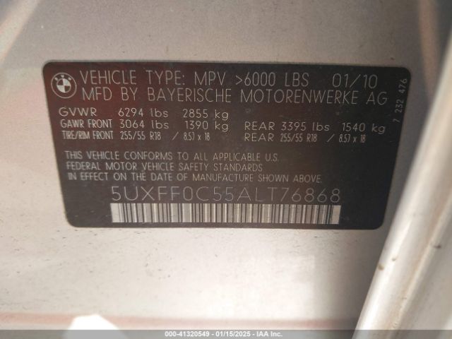 2010 BMW X5 5UXFF0C55ALT76868 Photo 8