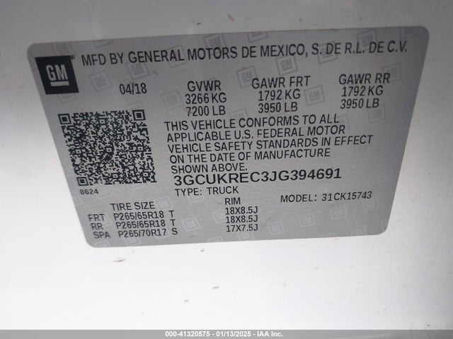 Chevrolet Silverado 1500 2lt 2018 3GCUKREC3JG394691 Image 9