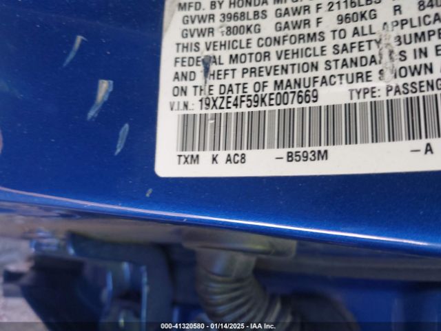 19XZE4F59KE007669 Honda INSIGHT EX