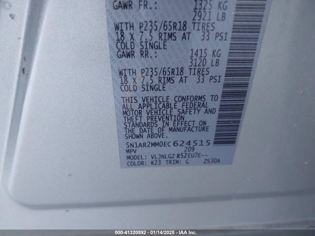 Nissan Pathfinder Sl 2014 5N1AR2MM0EC624515 Image 9