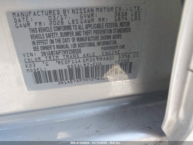 Nissan SENTRA SR 2017 3N1AB7AP7HY298506 Image 9