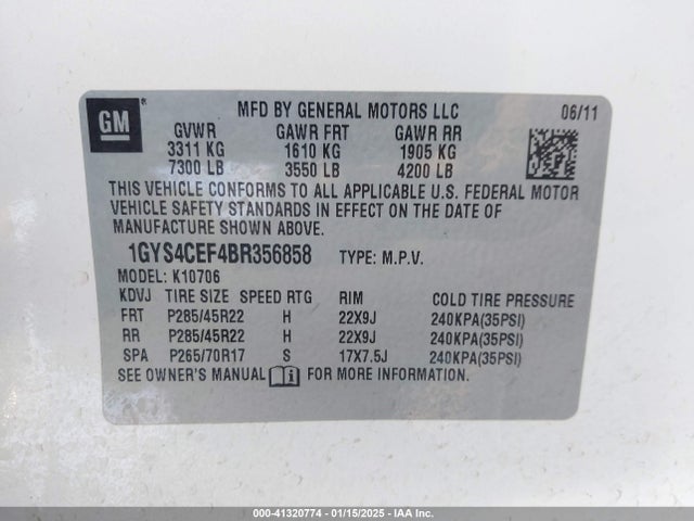 2011 CADILLAC ESCALADE 1GYS4CEF4BR356858 Photo 8