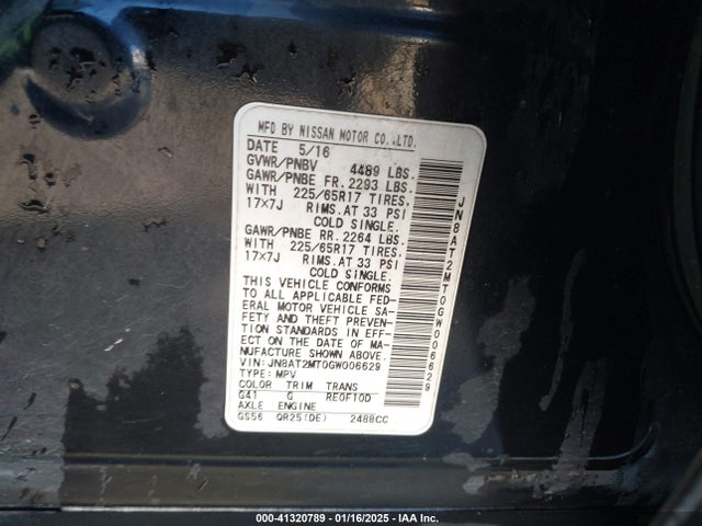 Nissan ROGUE S 2016 JN8AT2MT0GW006629 Image 9