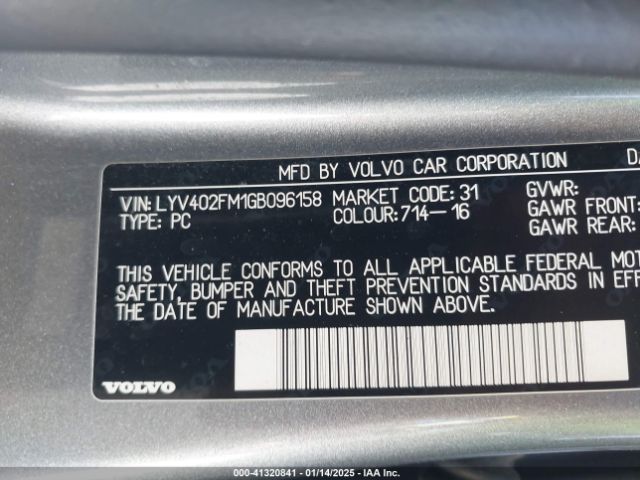 LYV402FM1GB096158 Volvo S60 Inscription T5 Drive-e Platinum