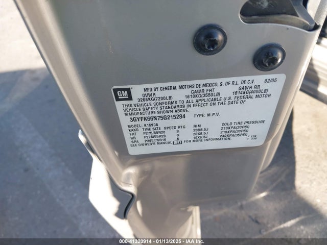 2005 CADILLAC ESCALADE ESV 3GYFK66N75G215284 Photo 8
