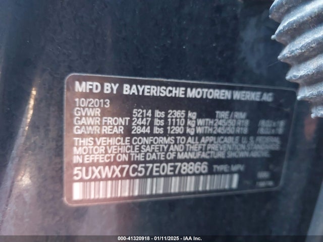 5UXWX7C57E0E78866 BMW X3 Xdrive35i