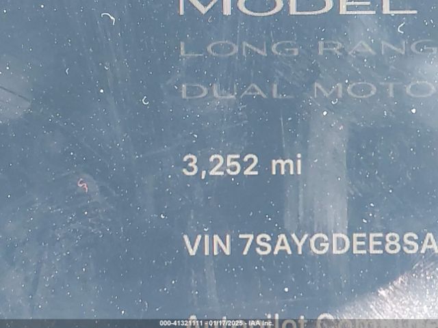 7SAYGDEE8SA348210 Tesla Model Y Long Range Dual Motor All-wheel Drive