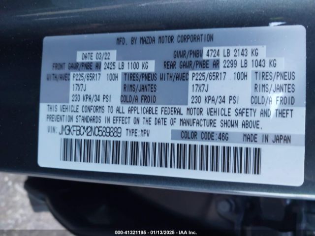 2022 MAZDA CX-5 JM3KFBCM2N0589889 Photo 8