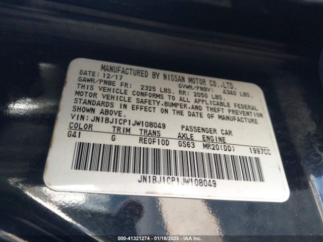 JN1BJ1CP1JW108049 Nissan Rogue Sport S