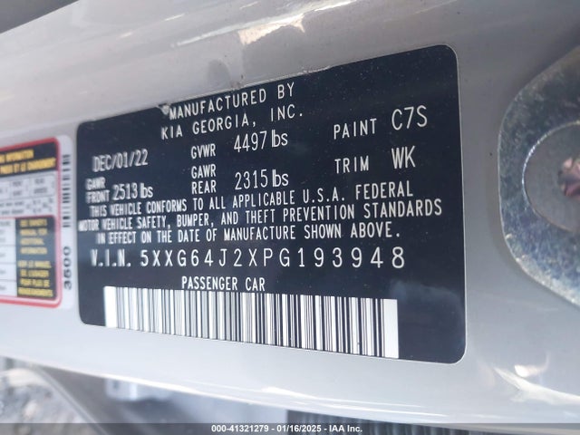 5XXG64J2XPG193948 KIA K5 Gt-line