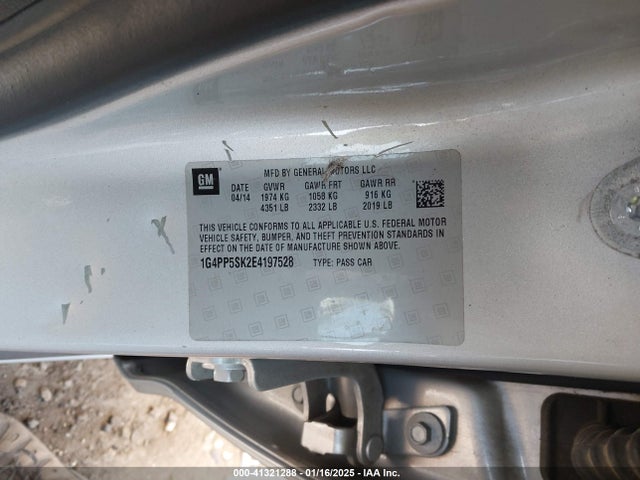 Buick Verano 2014 1G4PP5SK2E4197528 Image 9