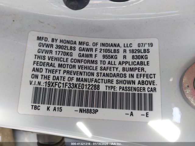 19XFC1F33KE012288 Honda CIVIC EX