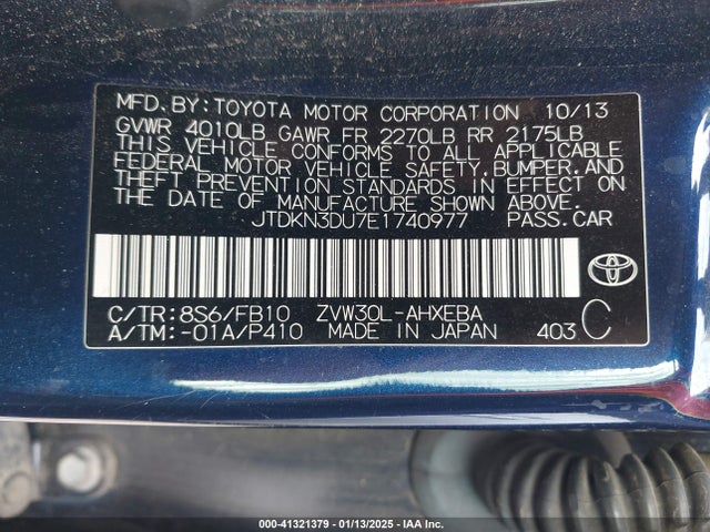 Toyota Prius Two 2014 JTDKN3DU7E1740977 Image 9