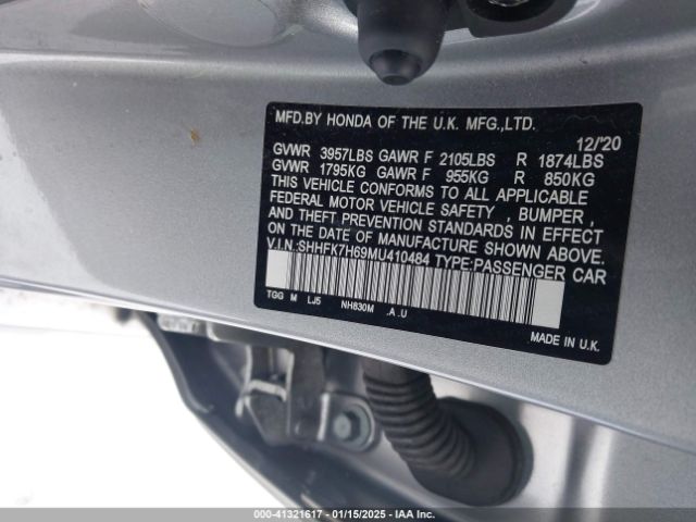 SHHFK7H69MU410484 Honda CIVIC EX