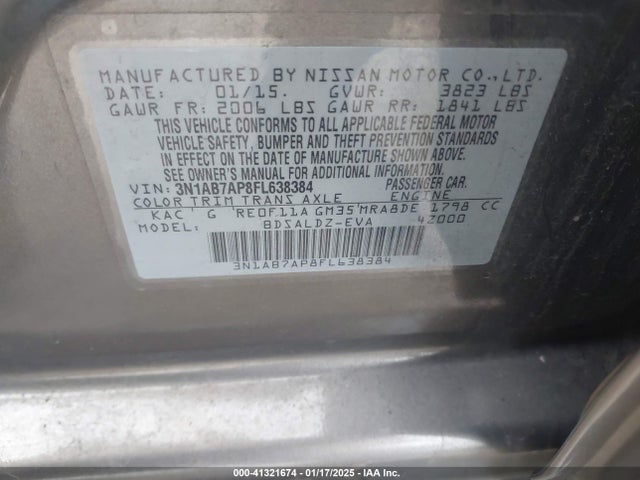 Nissan SENTRA SV 2015 3N1AB7AP8FL638384 Image 9