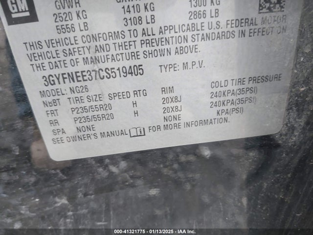 2012 CADILLAC SRX 3GYFNEE37CS519405 Photo 8