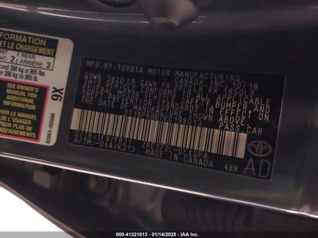 Toyota Corolla Le Eco 2019 2T1BPRHE7KC198013 Image 9